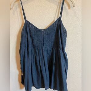 Anthropologie Blue Sleeveless Top
